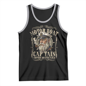 Motor Boat Captain Tank Top Funny Pontoon Boating Motor Boatin Lake TS10 Black Athletic Heather Print Your Wear