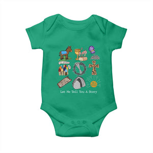 Easter Story Baby Onesie He is Risen Let Me Tell You A Story Christian TS10 Irish Green Print Your Wear
