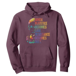 Notorious RBG Hoodie When Injustice Becomes Law Resistance Becomes Duty TS10 Maroon Print Your Wear
