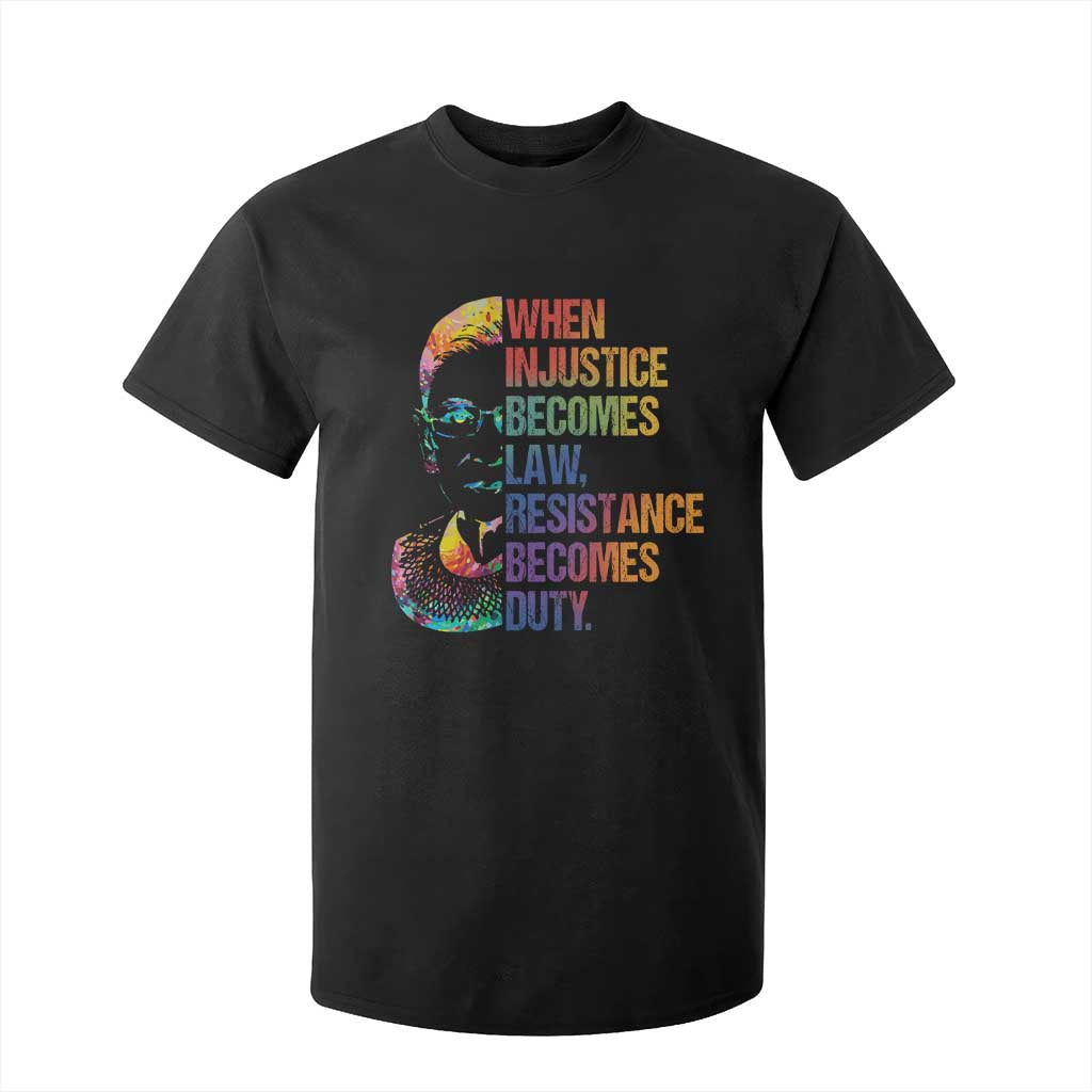 Notorious RBG T Shirt For Kid When Injustice Becomes Law Resistance Becomes Duty TS10 Black Print Your Wear