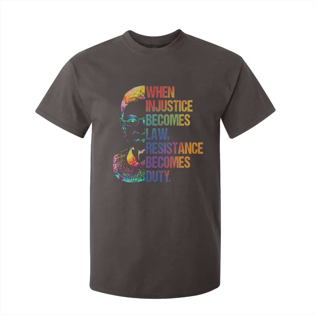 Notorious RBG T Shirt For Kid When Injustice Becomes Law Resistance Becomes Duty TS10 Dark Chocolate Print Your Wear