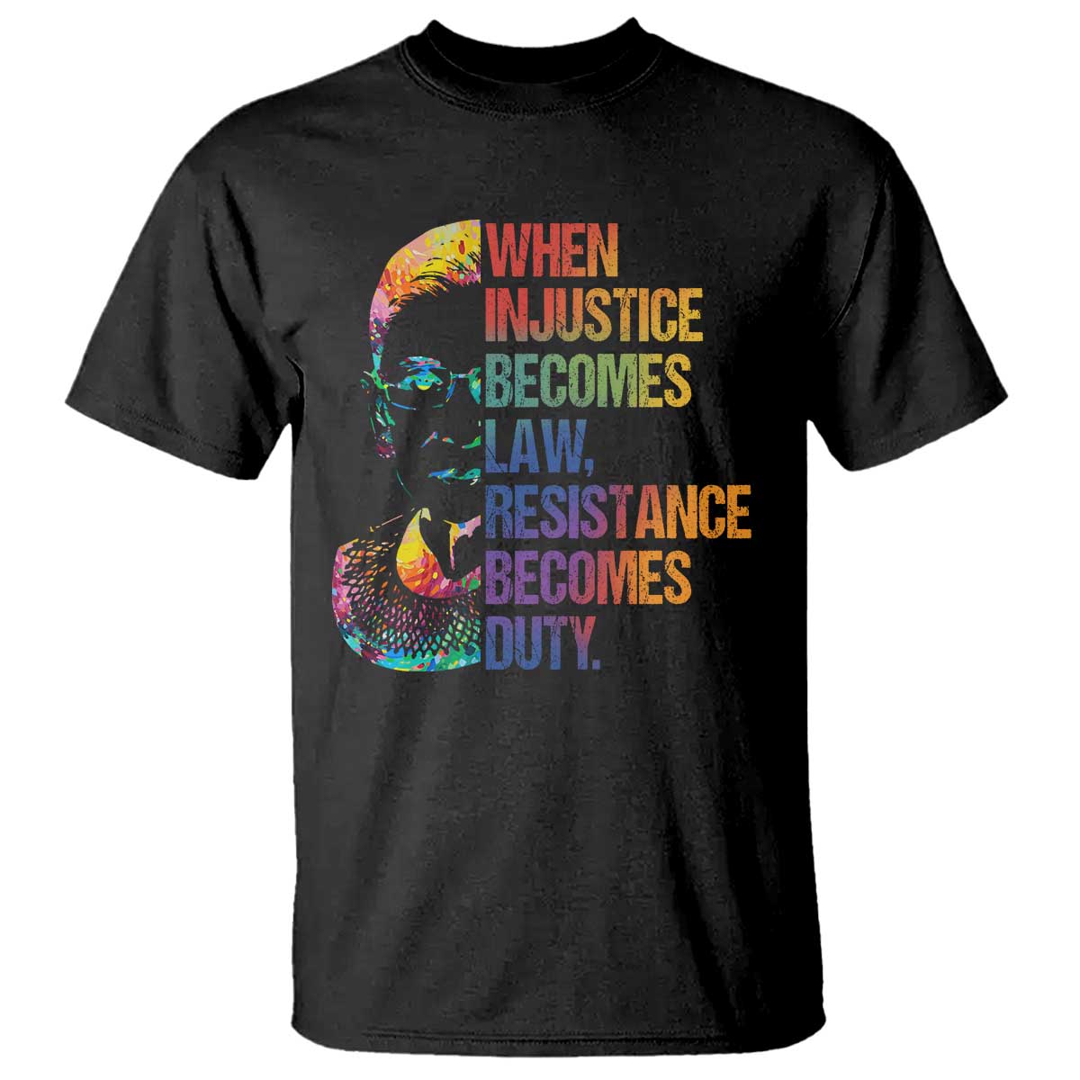 Notorious RBG T Shirt When Injustice Becomes Law Resistance Becomes Duty TS10 Black Print Your Wear