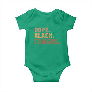 Dope Black Cowgirl Baby Onesie Black History Month African American TS10 Irish Green Print Your Wear