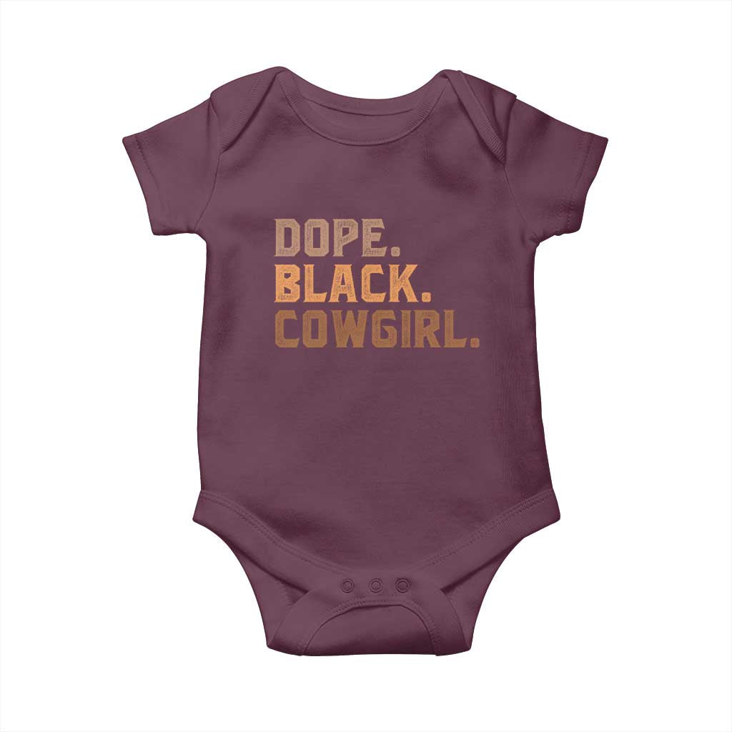 Dope Black Cowgirl Baby Onesie Black History Month African American TS10 Maroon Print Your Wear
