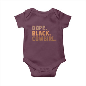Dope Black Cowgirl Baby Onesie Black History Month African American TS10 Maroon Print Your Wear