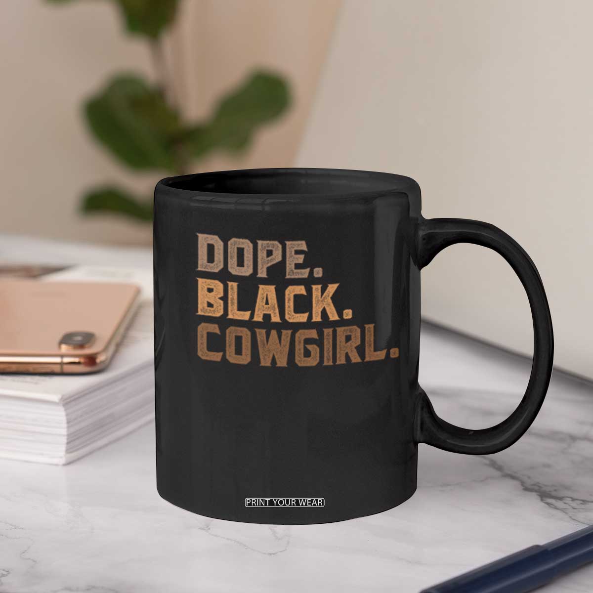 Dope Black Cowgirl Coffee Mug Black History Month African American TS10 Print Your Wear