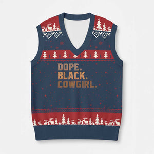 Dope Black Cowgirl V-Neck Knit Sweater Vest Black History Month African American TS10 Navy Red Print Your Wear