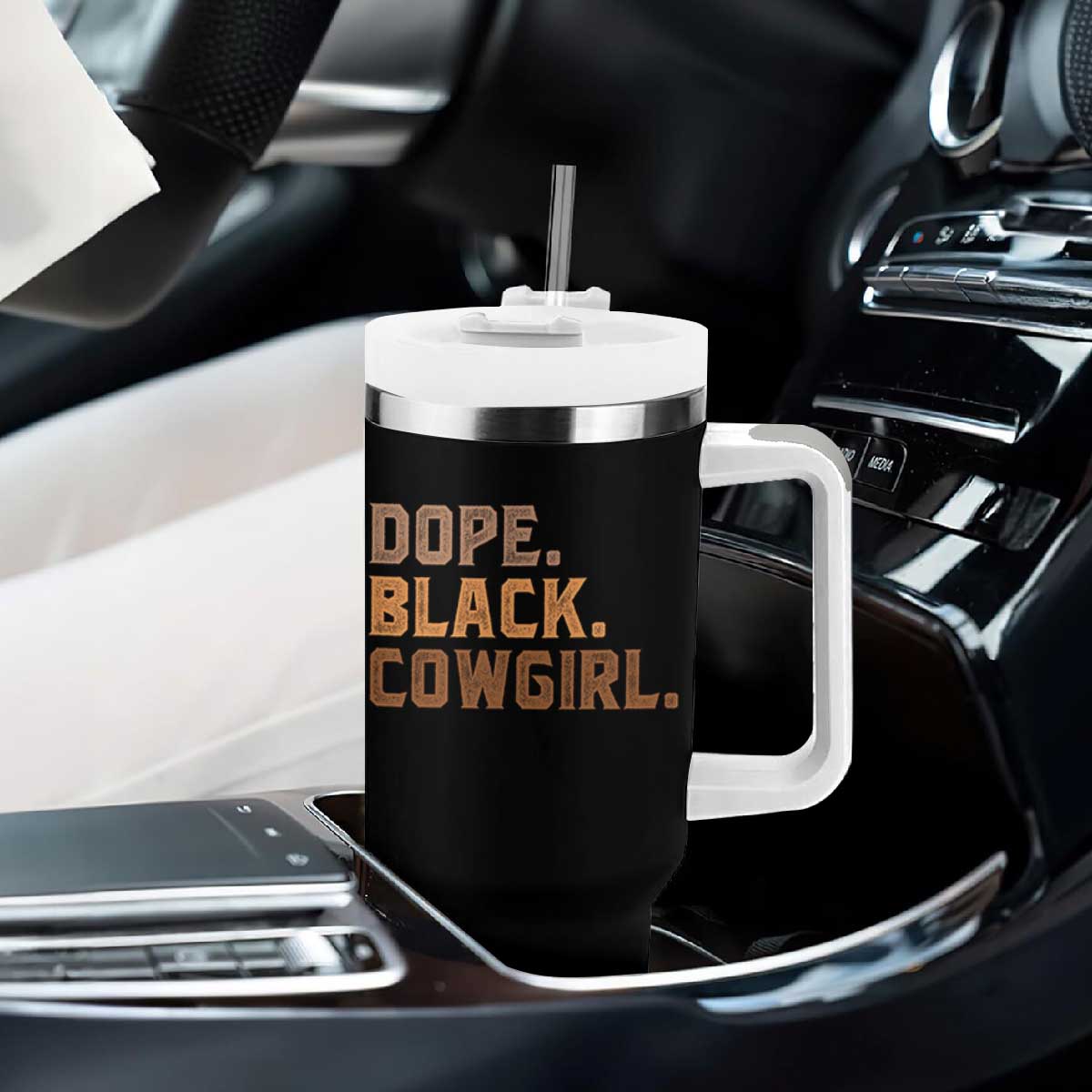 Dope Black Cowgirl Tumbler With Handle Black History Month African American TS10 Print Your Wear
