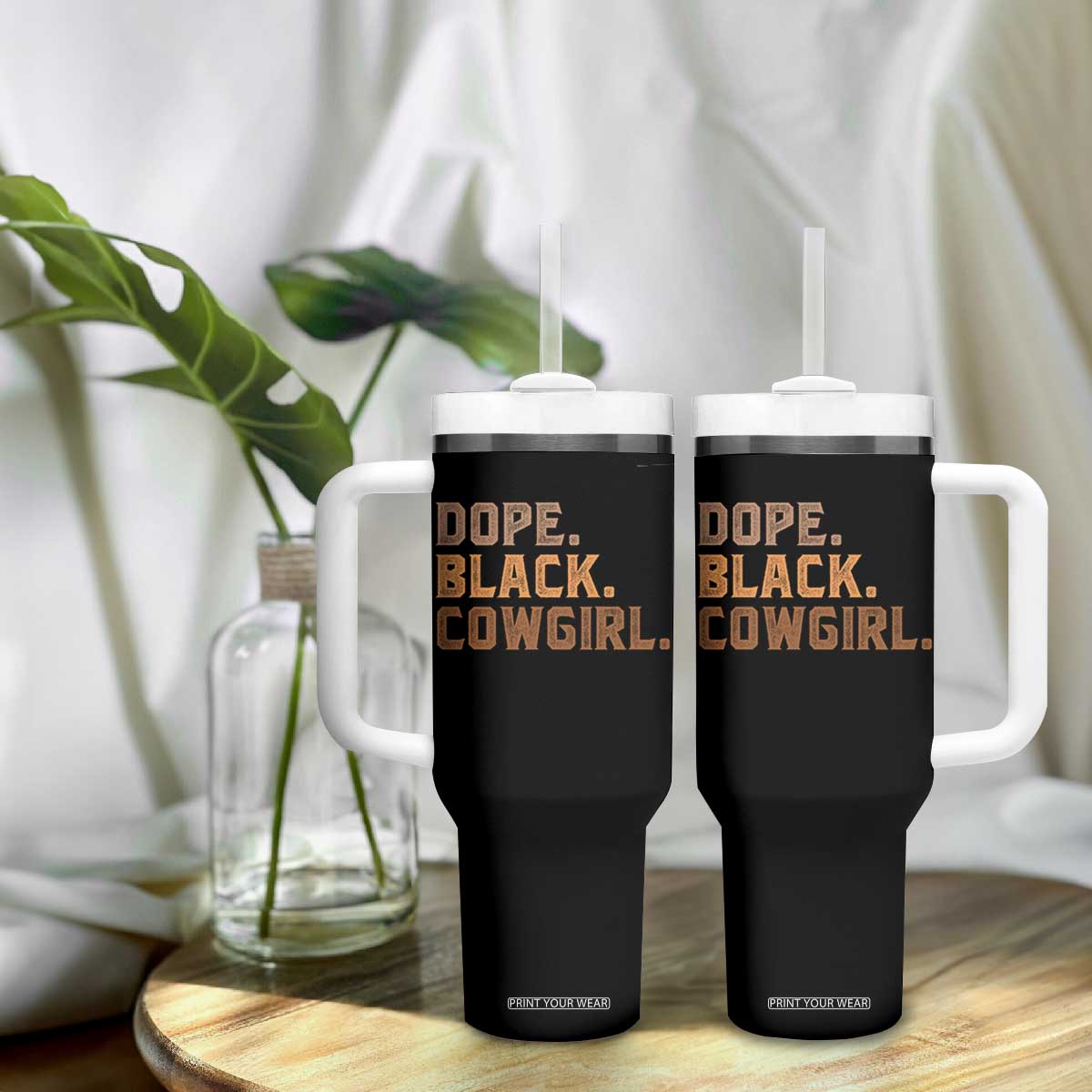 Dope Black Cowgirl Tumbler With Handle Black History Month African American TS10 Print Your Wear