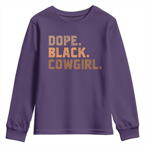 Dope Black Cowgirl Youth Sweatshirt Black History Month African American TS10 Purple Print Your Wear