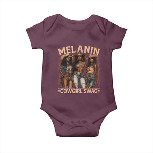 Melanin Cowgirls Baby Onesie Black History Month African Melanin Pride TS10 Maroon Print Your Wear
