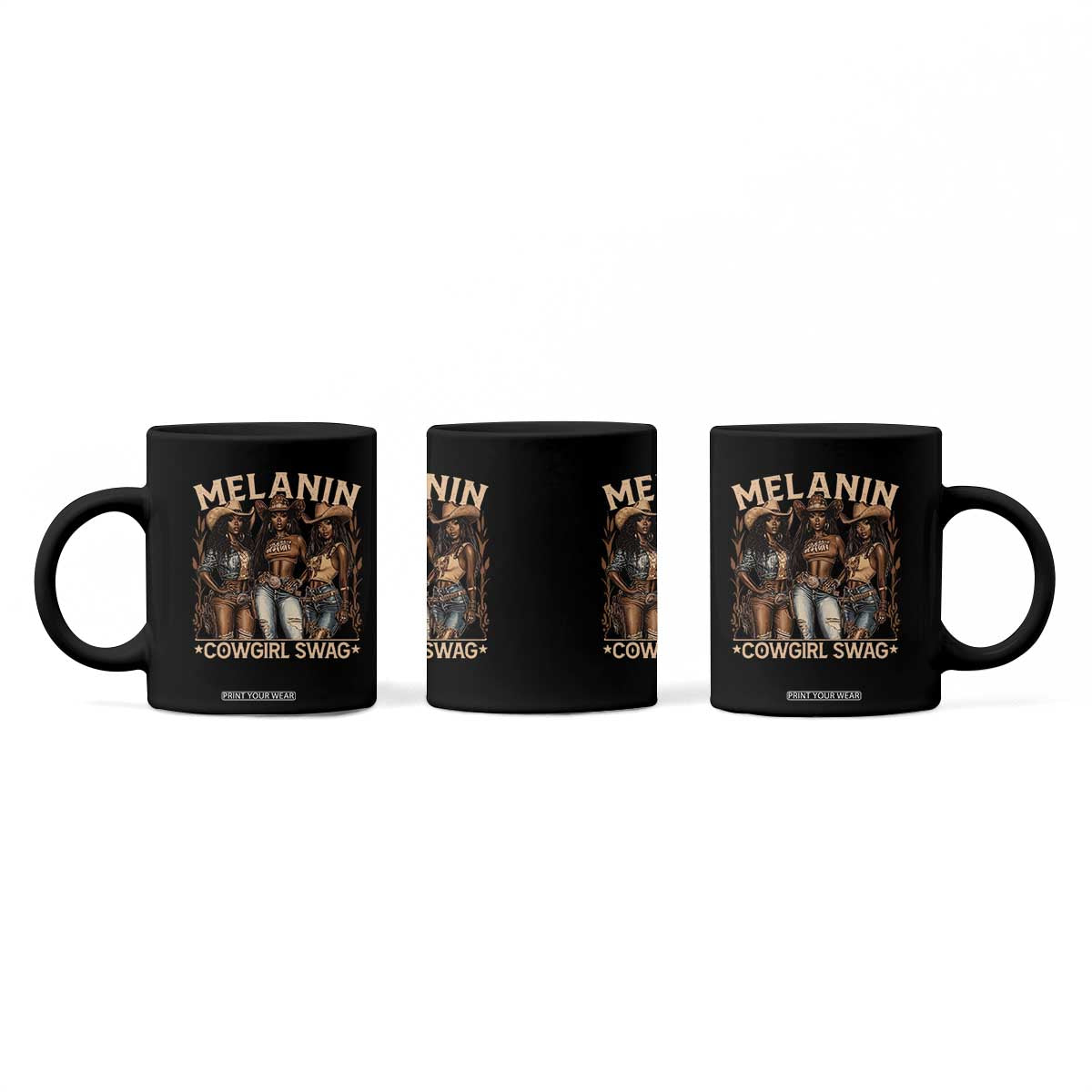 Melanin Cowgirls Coffee Mug Black History Month African Melanin Pride TS10 Print Your Wear