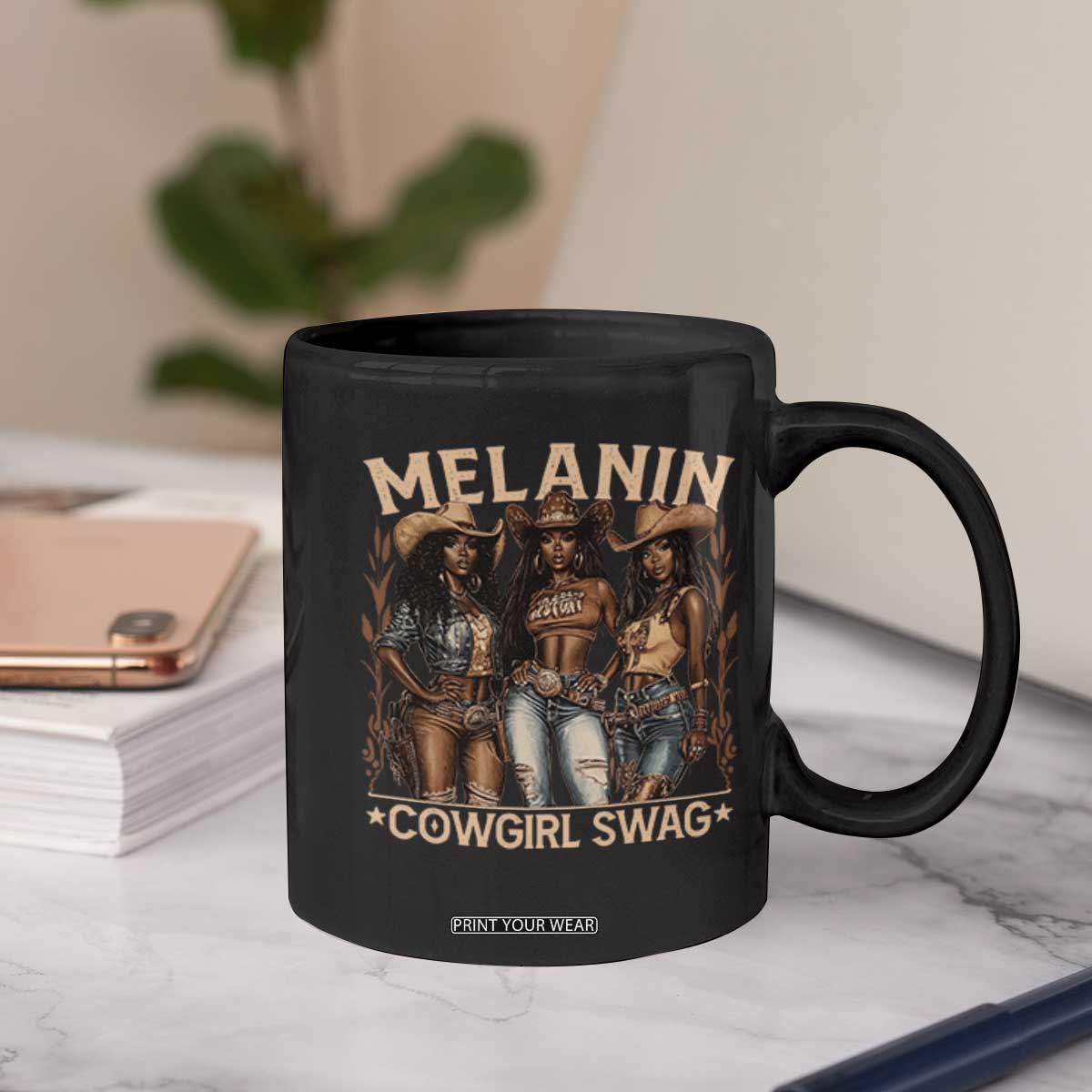 Melanin Cowgirls Coffee Mug Black History Month African Melanin Pride TS10 Print Your Wear