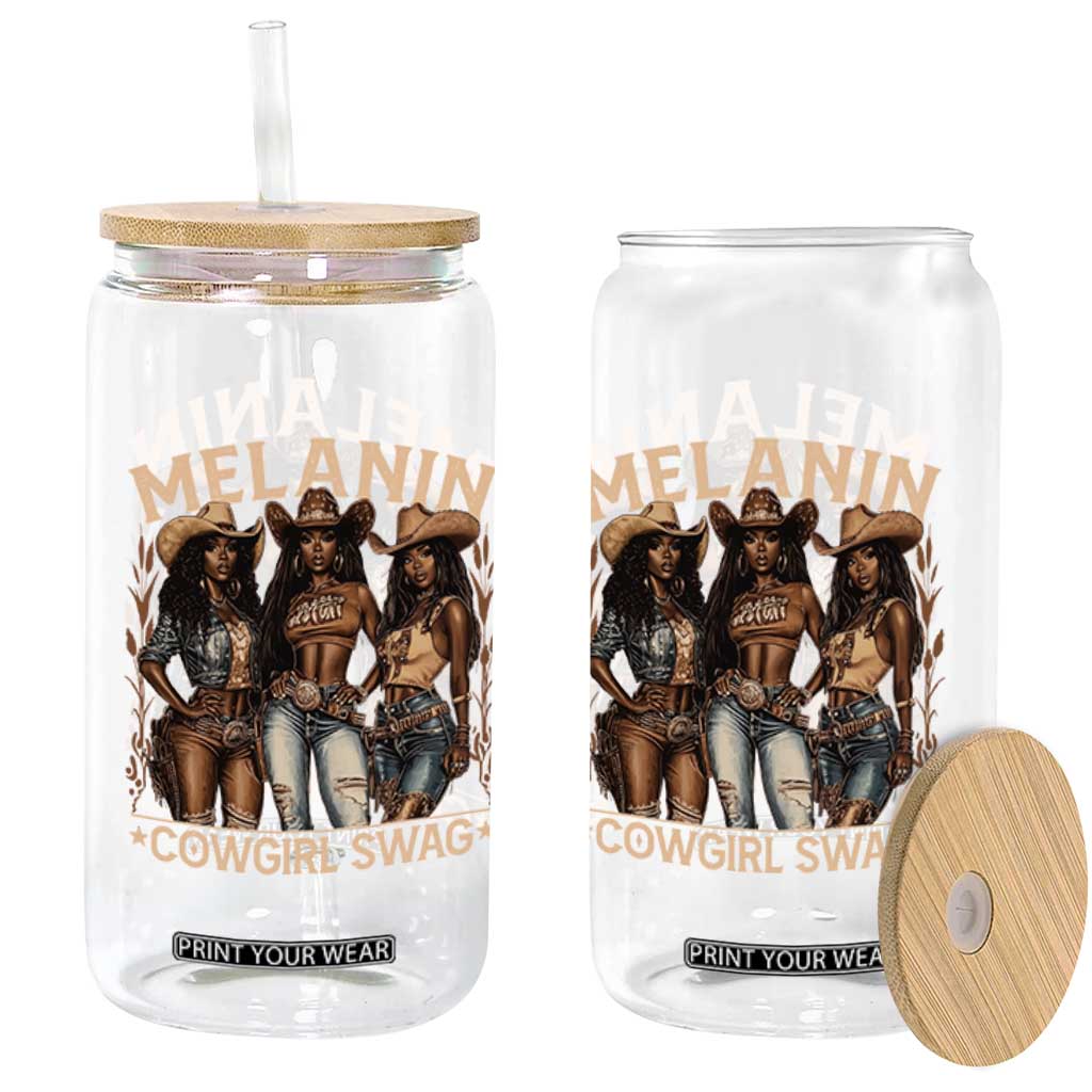 Melanin Cowgirls Glass Can Black History Month African Melanin Pride TS10 Print Your Wear