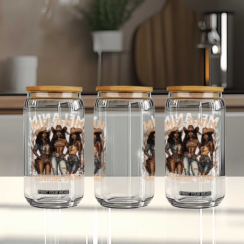 Melanin Cowgirls Glass Can Black History Month African Melanin Pride TS10 Print Your Wear