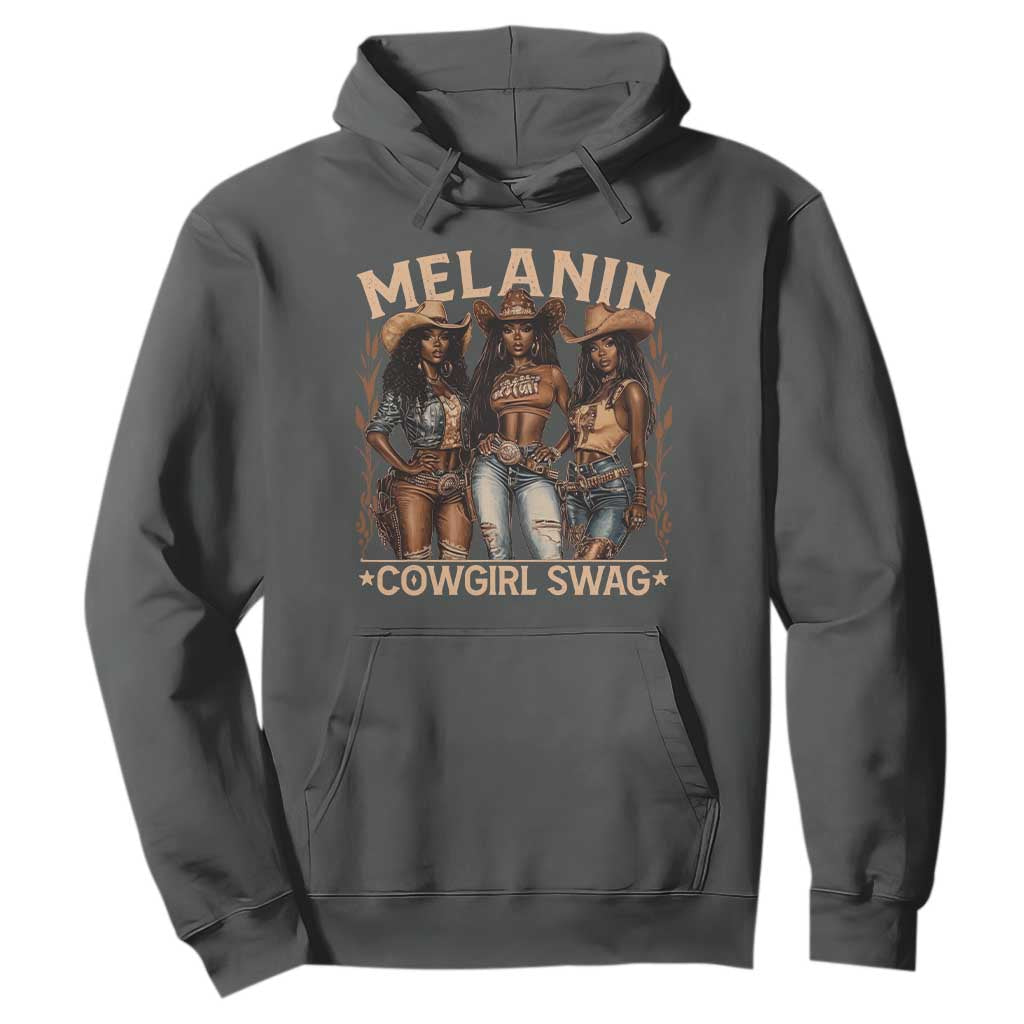 Melanin Cowgirls Hoodie Black History Month African Melanin Pride TS10 Dark Heather Print Your Wear