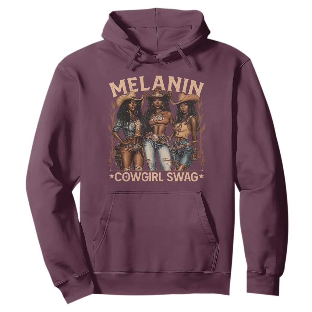 Melanin Cowgirls Hoodie Black History Month African Melanin Pride TS10 Maroon Print Your Wear