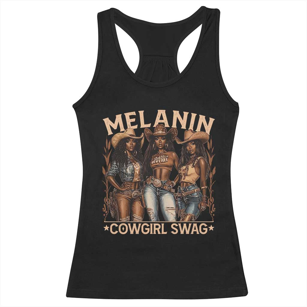 Melanin Cowgirls Racerback Tank Top Black History Month African Melanin Pride TS10 Black Print Your Wear