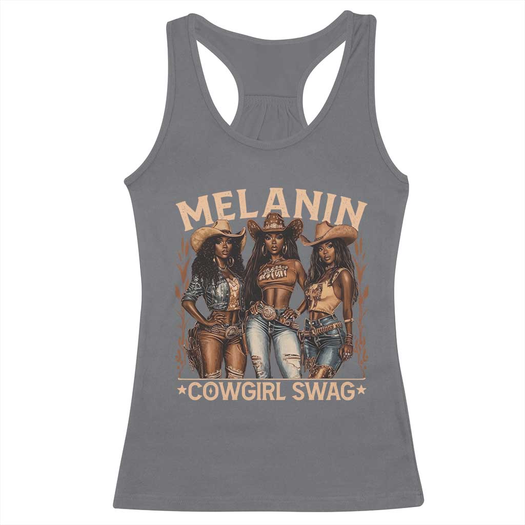 Melanin Cowgirls Racerback Tank Top Black History Month African Melanin Pride TS10 Charcoal Print Your Wear