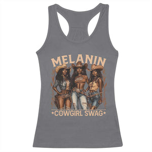 Melanin Cowgirls Racerback Tank Top Black History Month African Melanin Pride TS10 Charcoal Print Your Wear