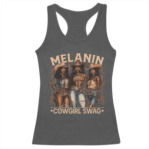 Melanin Cowgirls Racerback Tank Top Black History Month African Melanin Pride TS10 Dark Heather Print Your Wear