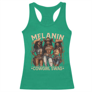 Melanin Cowgirls Racerback Tank Top Black History Month African Melanin Pride TS10 Irish Green Print Your Wear