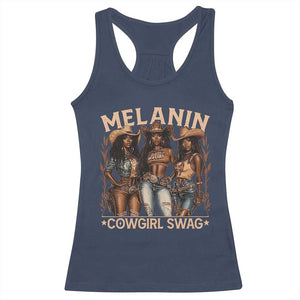 Melanin Cowgirls Racerback Tank Top Black History Month African Melanin Pride TS10 Navy Print Your Wear