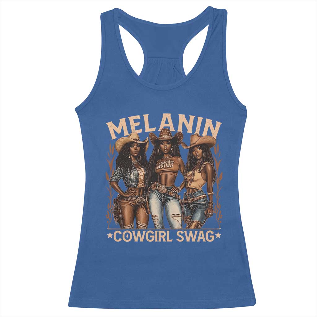 Melanin Cowgirls Racerback Tank Top Black History Month African Melanin Pride TS10 Royal Blue Print Your Wear