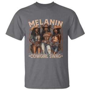 Melanin Cowgirls T Shirt Black History Month African Melanin Pride TS10 Charcoal Print Your Wear