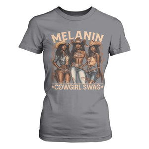 Melanin Cowgirls T Shirt For Women Black History Month African Melanin Pride TS10 Charcoal Print Your Wear