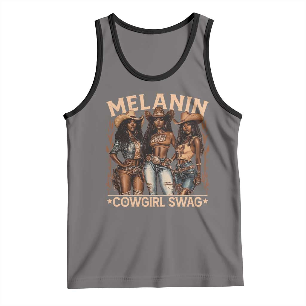 Melanin Cowgirls Tank Top Black History Month African Melanin Pride TS10 Deep Heather Black Print Your Wear