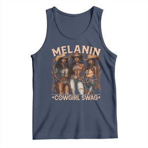 Melanin Cowgirls Tank Top Black History Month African Melanin Pride TS10 Navy Print Your Wear