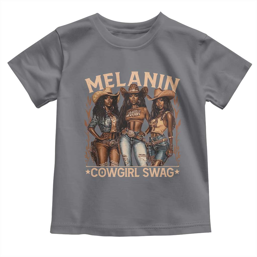 Melanin Cowgirls Toddler T Shirt Black History Month African Melanin Pride TS10 Charcoal Print Your Wear