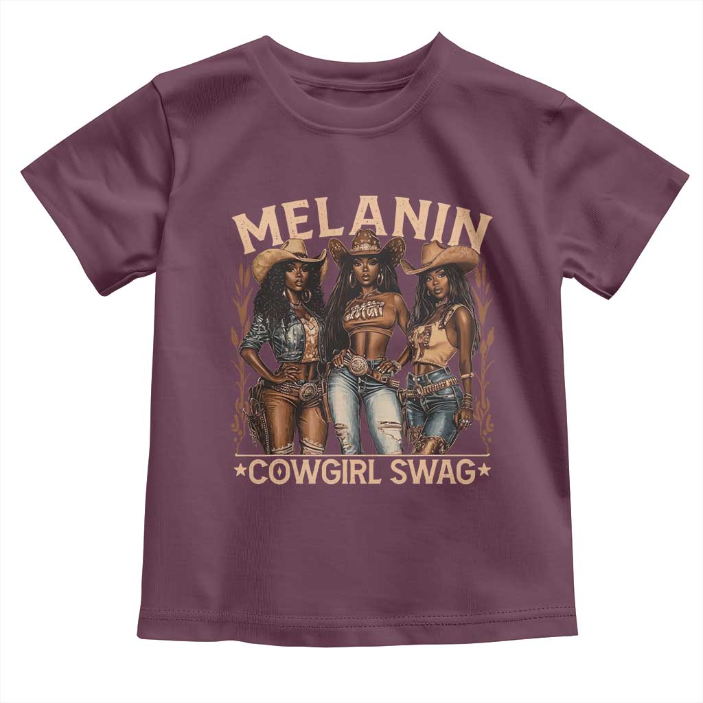 Melanin Cowgirls Toddler T Shirt Black History Month African Melanin Pride TS10 Maroon Print Your Wear