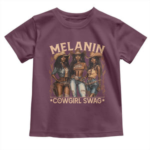Melanin Cowgirls Toddler T Shirt Black History Month African Melanin Pride TS10 Maroon Print Your Wear