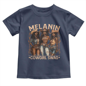Melanin Cowgirls Toddler T Shirt Black History Month African Melanin Pride TS10 Navy Print Your Wear
