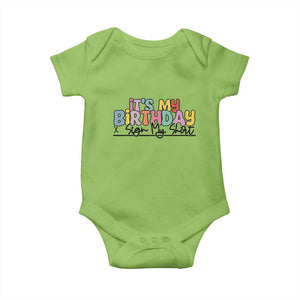 It's My Birthday Sign My Baby Onesie TS10 Lime Print Your Wear