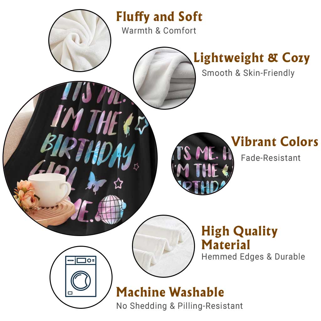 Its Me Hi Im The Birthday Girl Throw Blanket Tie Dye Colorful TS10 Print Your Wear