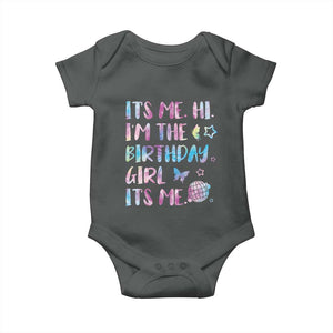 Its Me Hi Im The Birthday Girl Baby Onesie Tie Dye Colorful TS10 Dark Heather Print Your Wear
