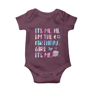 Its Me Hi Im The Birthday Girl Baby Onesie Tie Dye Colorful TS10 Maroon Print Your Wear