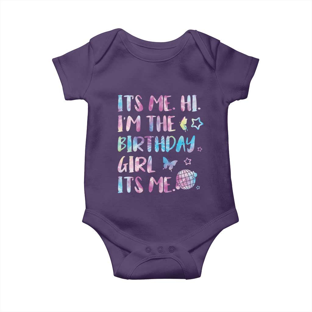 Its Me Hi Im The Birthday Girl Baby Onesie Tie Dye Colorful TS10 Purple Print Your Wear