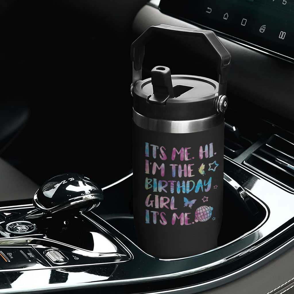 Its Me Hi Im The Birthday Girl Flip Straw Tumbler Tie Dye Colorful TS10 Print Your Wear