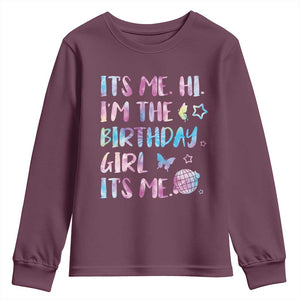 Its Me Hi Im The Birthday Girl Youth Sweatshirt Tie Dye Colorful TS10 Maroon Print Your Wear