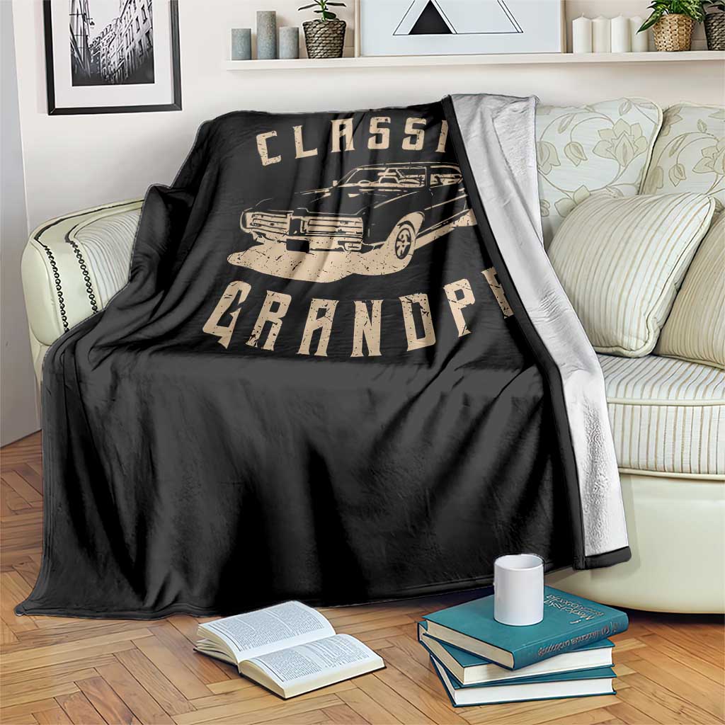 Funny Grandpa Classic Car Graphic Throw Blanket TS10 Print Your Wear