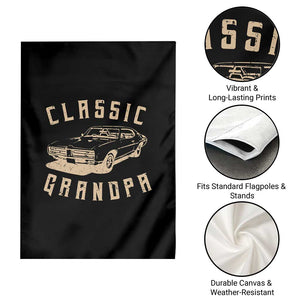 Funny Grandpa Classic Car Graphic Garden Flag TS10 Print Your Wear