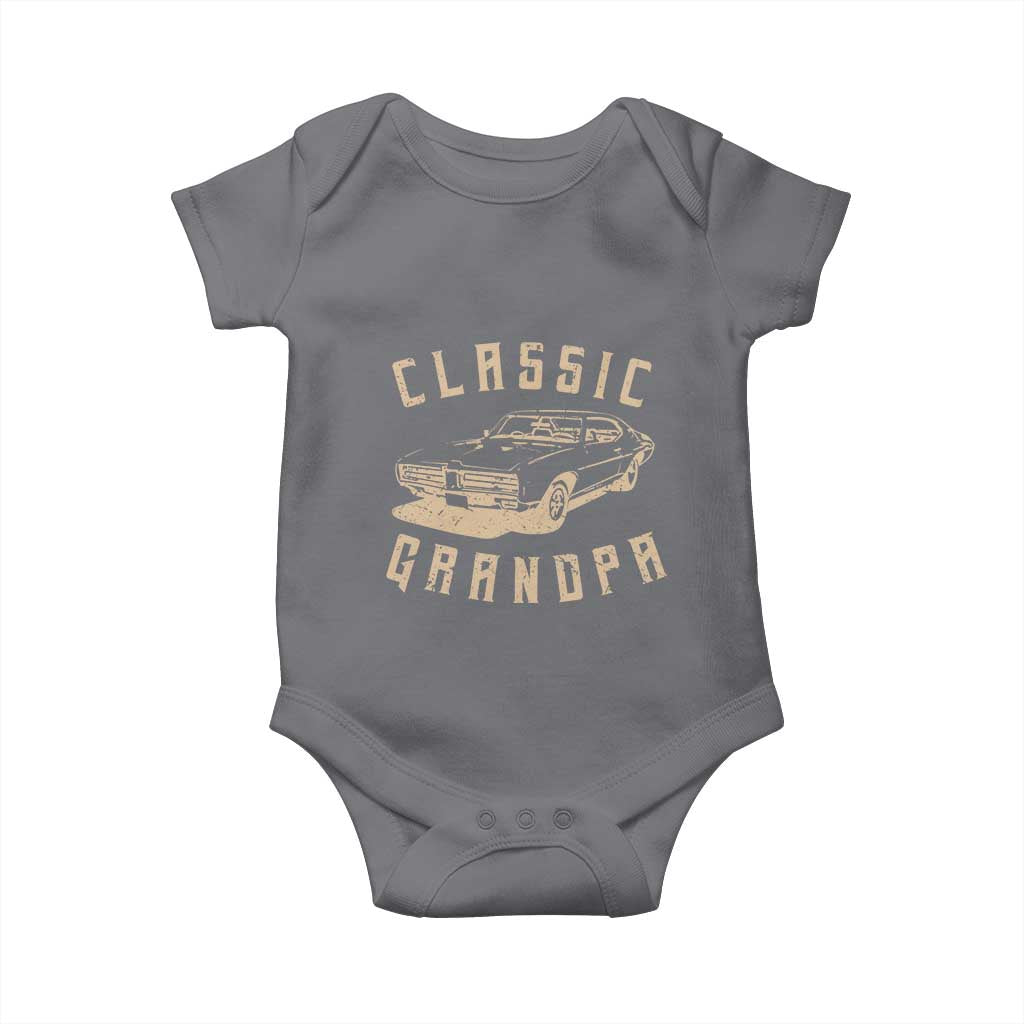 Funny Grandpa Classic Car Graphic Baby Onesie TS10 Charcoal Print Your Wear