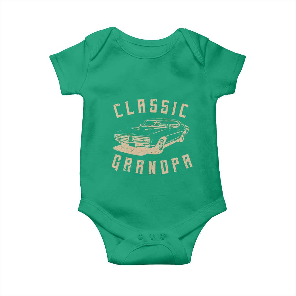 Funny Grandpa Classic Car Graphic Baby Onesie TS10 Irish Green Print Your Wear