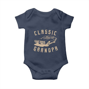 Funny Grandpa Classic Car Graphic Baby Onesie TS10 Navy Print Your Wear