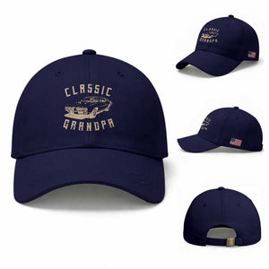 Funny Grandpa Classic Car Graphic Baseball Cap TS10 Baseball Cap Universal Fit Dark Blue Print Your Wear