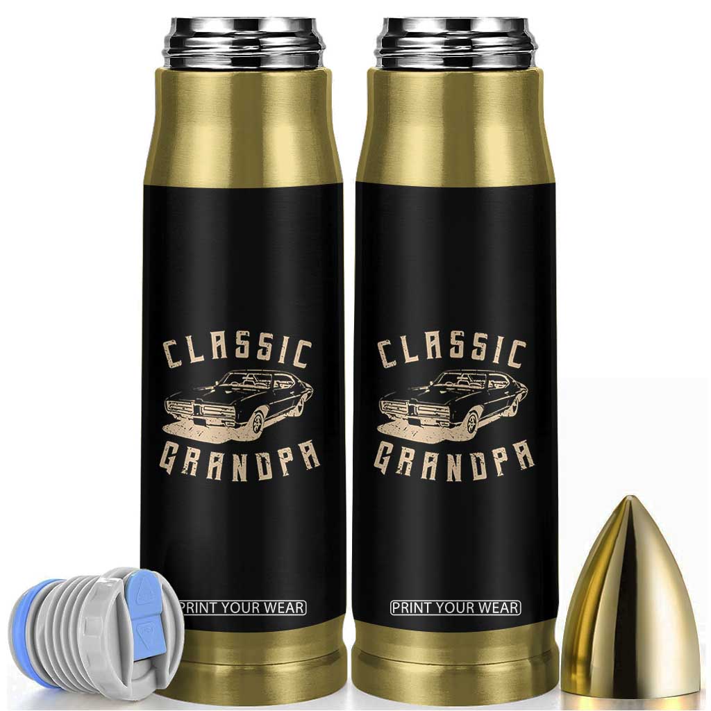 Funny Grandpa Classic Car Graphic Bullet Tumbler TS10 Black Print Your Wear